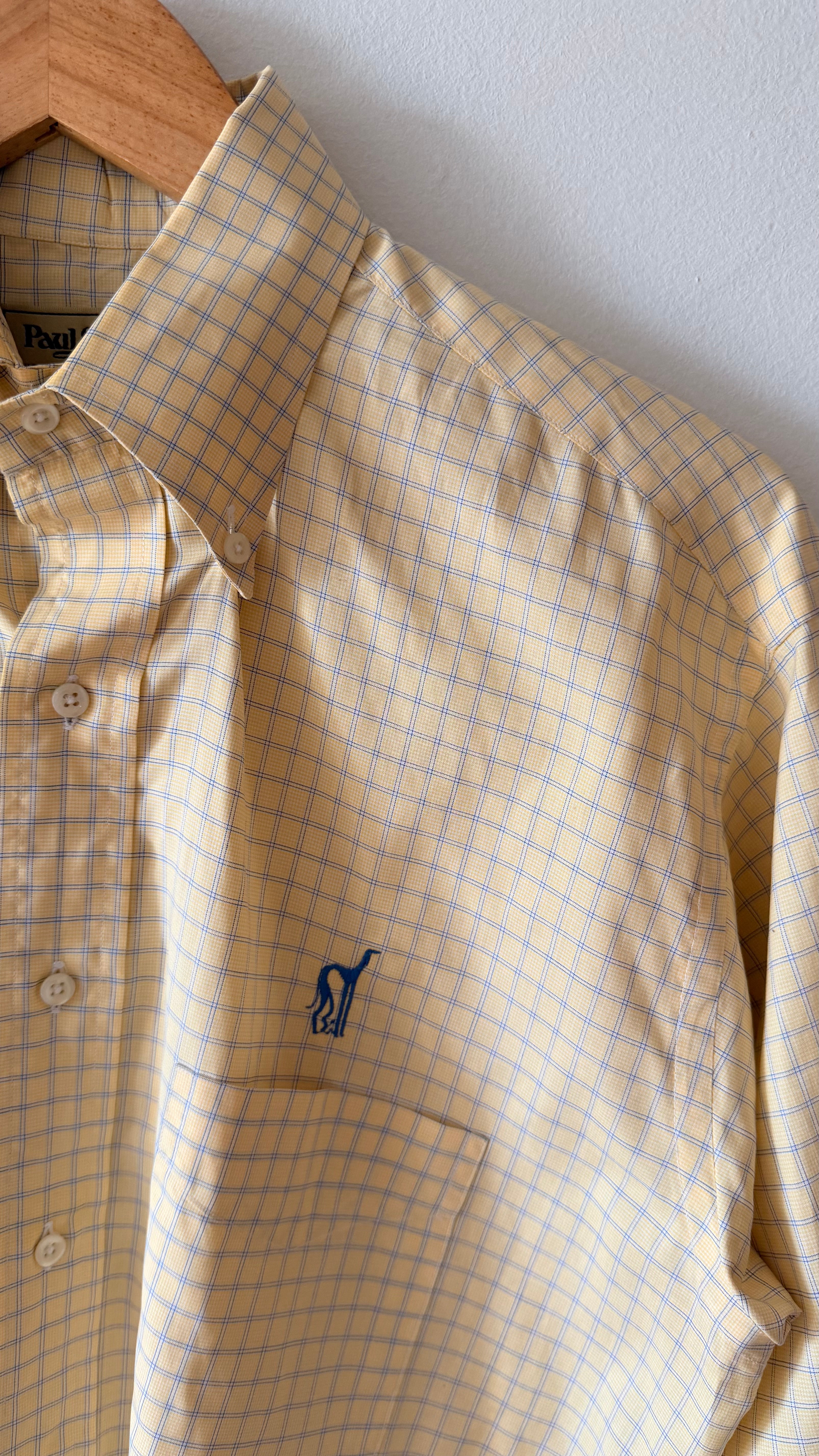 vintage button up, windowpane check 